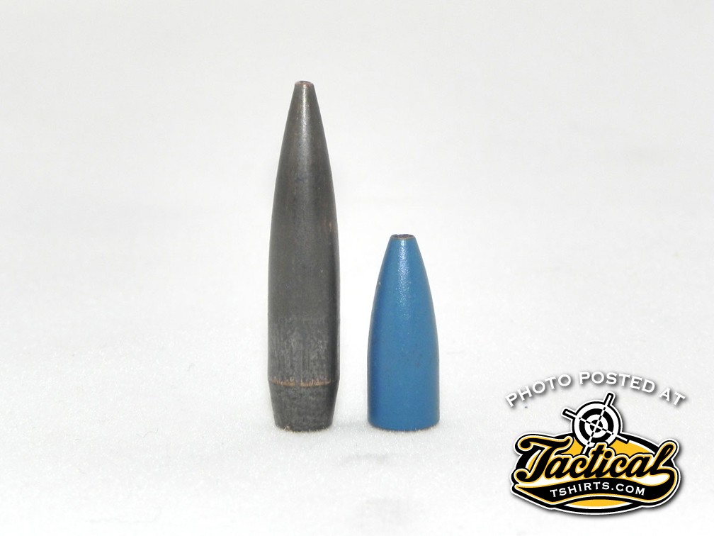 Bullets commonly used in .223-chambered rifles come in a broad range of lengths depending on their weight, base design, and whether they’re jacketed lead or solid alloy. The longer the bullet, the tighter the rifling twist should be to stabilize it.