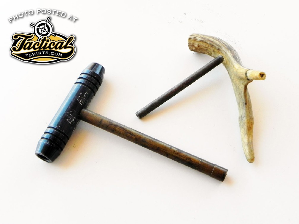 It’s easy to fashion a short starter using a piece of antler and a brass rod. 