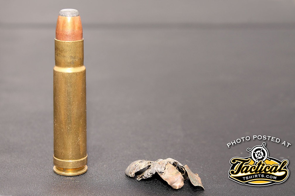 This 200-grain .400-inch Hornady XTP Mag bullet took a caribou at 44 yards. What little remained of the bullet was found inside the off-shoulder. 