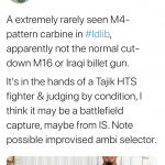 M4 Carbine seen in Idlib. Heavy finish wear.