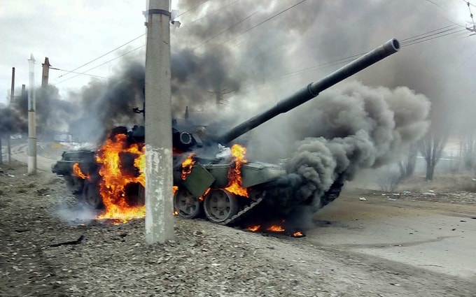 Russian Tank Burning