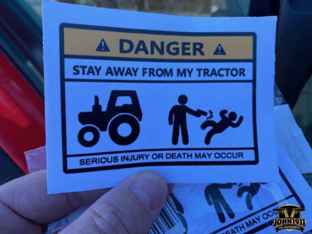 Stay Away From My Tractor Bumper Sticker.