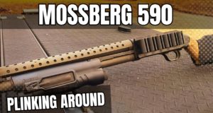 Plinking around - Mossberg 590 Shotgun.