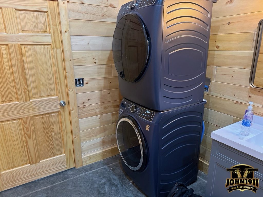 A big washer and dryer for deer camp. Hunting camp.