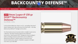 Hornady Backcountry Defense - 9mm Bear Load.