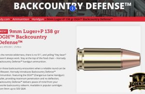 Hornady Backcountry Defense - 9mm Bear Load.