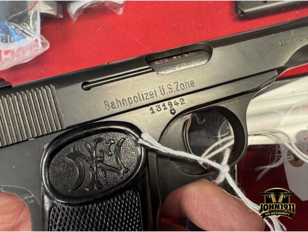 Bahnpolizei US Zone Pistol. FN 1922