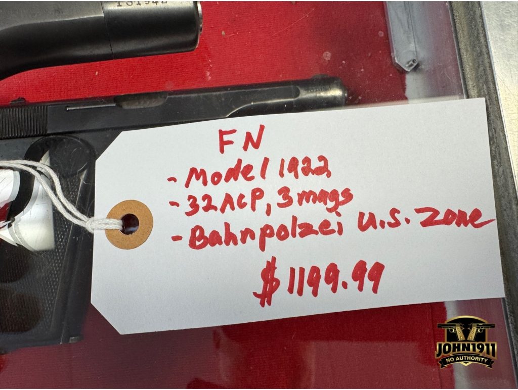 Bahnpolizei US Zone Pistol. FN 1922