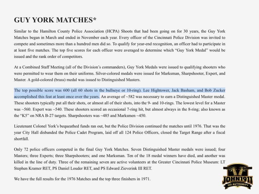 Jack Basham at the Cincinnati Guy York Police Matches.