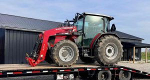 Massey Ferguson 4707 goes in for service.