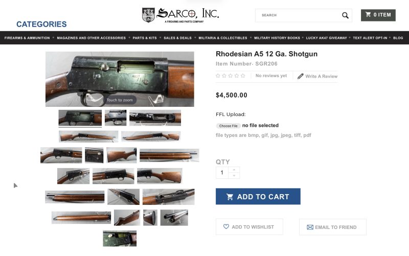 Market Report - Rhodesian A5 Shotgun